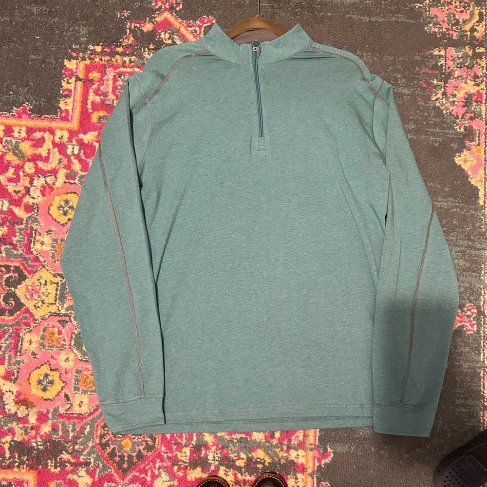 Tasc Teal Quarter-Zip Pullover